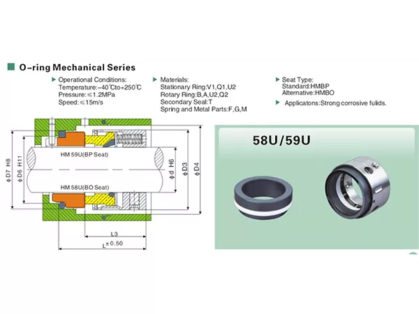 58U Chemical Resistant Mechanical Seal