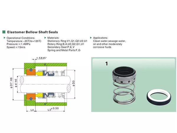 1 Rubber Bellow Mechanical Seal